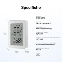 Carica l'immagine nel visualizzatore di Gallery, SONOFF SNZB-02DR2 AirGuard TH, sensore Zigbee intelligente per temperatura e umidità, display LCD da 3,6", monitoraggio 