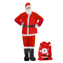 Carica l'immagine nel visualizzatore di Gallery, CIRULLI Costume babbo natale,Vestito babbos natales uomo, Pantaloni con fascia elastica, Costume universale da Babbo Natale taglie forti, Set festa di Natale, Cosplay