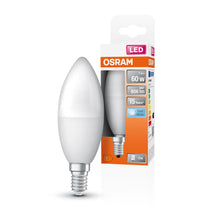 Carica l'immagine nel visualizzatore di Gallery, OSRAM Lampada LED classica B60 Star Classic B60 per base E14, forma di candela, look Matt, 806 lumen, bianco freddo, 400