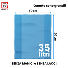 Carica l'immagine nel visualizzatore di Gallery, R MOVE 120 sacchetti spazzatura 50x60 cm, sacchi spazzatura 35 litri, 6 rotoli, 20 sacchi immondizia per rotolo, sacchi 