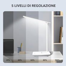 Carica l'immagine nel visualizzatore di Gallery, Carehabi Lampada da scrivania a LED, dimmerabile, lampada da tavolo a LED con 5 colori e 5 livelli di luminosità, lampad