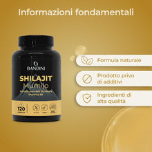 Carica l'immagine nel visualizzatore di Gallery, Bandini® Mumijo Shilajit Himalayano Puro 40.000mg 120 capsule, 85 minerali