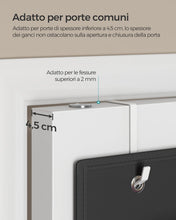 Carica l'immagine nel visualizzatore di Gallery, SONGMICS Organizer da Porta, Organizer Armadio da Appendere Dietro Porta, Portaoggetti con 4 Tasche, per Camera da Letto, Bagno, Dispensa, Cucina, 12 x 33,5 x 100 cm, Nero Inchiostro RDH004B01