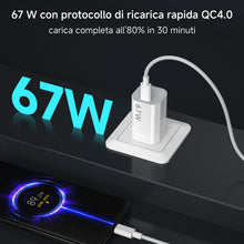 Carica l'immagine nel visualizzatore di Gallery, 67W Caricatore Rapido USB C per Redmi Note 15 14 13 12 11 Pro, GaN Tech Caricatore Turbo Applicare Xiaomi 15T 14T 13, 12