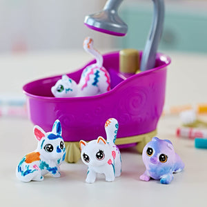 CRAYOLA Washimals Pets - Set Attività Colora Lava Ricolora con Cuccioli con Vasca da Bagno Funzionante, Cagnolini e Gattini, Ideale da Regalare, Età Consigliata: da 3 Anni
