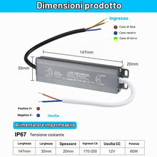 Carica l'immagine nel visualizzatore di Gallery, OFFCUP Alimentatore 12V 60W 5A, Driver LED IP67, AC 170-250V