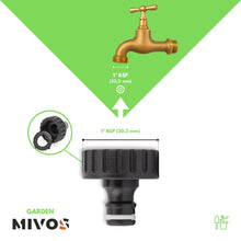 Carica l'immagine nel visualizzatore di Gallery, Mivos Set 2 connettori per rubinetti con filettatura esterna da 1 pollice BSP (33,3 mm) – Connettore rubinetto con attac
