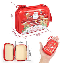 Carica l'immagine nel visualizzatore di Gallery, CAUTIOUS 6 Pezzi Borsa Portamonete di Natale, Quadrata con Cerniera Mini Portafoglio Rosso con Babbo Natale