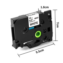 Carica l&#39;immagine nel visualizzatore di Gallery, Nastro per Etichette Fimax Compatibile In sostituzione di Brother P-touch Laminato Tape Cassetta TZe-231 12mm per PT-H107B H105 H200 H100LB H100R 1000 1010 P300BT H110 (Bianco, 5Pz.)