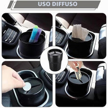 Carica l'immagine nel visualizzatore di Gallery, Set di 2 Pattumiere Auto con Copertura, Mini Cestino per Auto Compatto, Contenitore Multiuso in Polipropilene e PVC, Ner