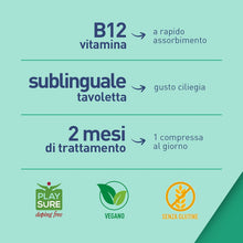 Carica l'immagine nel visualizzatore di Gallery, LongLife® B12 1000 mcg | Vitamina B12 | Formula esclusiva sublinguale ad alto dosaggio | Elevato assorbimento | 2 mesi di trattamento | 60 tavolette | Vegano e senza glutine