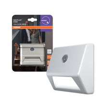 Carica l'immagine nel visualizzatore di Gallery, OSRAM NIGHTLUX Luce notturna per scale, bianca, sensore di movimento, IP54, a batteria, bianco freddo 4000 K, ideale per