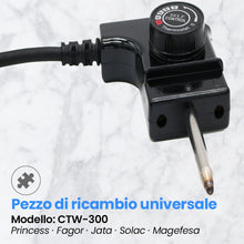 Carica l'immagine nel visualizzatore di Gallery, Cavo per Piastra Grill Termostato per Princess, Cavo con Termostato per Piastre Fagor, Jata, Princess, Solac, Magefesa... (Universale)
