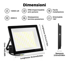 Carica l'immagine nel visualizzatore di Gallery, Faretto LED da esterno 150W Industriale 16500LM 6500K Luce Giorno IP66 Impermeabile, Dissipazione Termica Efficiente, Ri