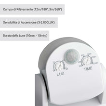 Carica l'immagine nel visualizzatore di Gallery, SEBSON Sensore di Movimento per Luci Esterno IP65 - LED compatibile