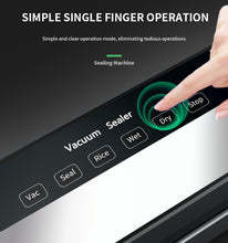 Carica l&#39;immagine nel visualizzatore di Gallery, Macchina Sottovuoto per Alimenti Professionale 65 kpa Hilifix, Con sigillo più lungo da 30mm Sigillatore sottovuoto per alimenti freschi sia secchi che umidi, buste per aspirare inclusi