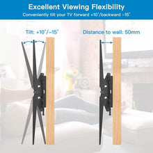 Carica l'immagine nel visualizzatore di Gallery, PERLESMITH Supporto TV Parete con Inclinazione Senza Attrezzi, Staffa TV Inclinabile da 26-65 Pollici Fino a 60 kg, Max VESA 400x400 mm