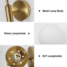 Carica l'immagine nel visualizzatore di Gallery, Comely Applique da Parete Interno Oro, Lampada da Parete Sfera E27 Vintage
