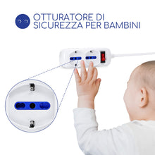 Carica l'immagine nel visualizzatore di Gallery, Aigostar - Multipresa Ciabatta elettrica Polivalente a 6 Posti, 250v/3680W Cavo 5m. Color Bianco