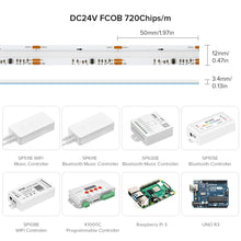 Carica l'immagine nel visualizzatore di Gallery, BTF-LIGHTING FCOB COB RGB Striscia LED 24V WS2811 IC 1 metri 720LEDs/m IP30