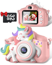 Carica l'immagine nel visualizzatore di Gallery, Macchina Fotografica Bambini, Gofunly 2.0 Pollici Schermo Mini Ricaricabile Fotocamera Digitale, 1080P HD Videocamera Regalo Giocattolo di Natale &amp;Compleanno per Ragazze 3-12 Anni, Scheda 32GB