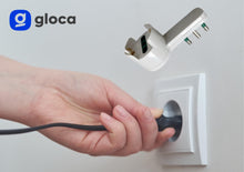 Carica l'immagine nel visualizzatore di Gallery, gloca Set 4 Adattatori A Sbalzo Salvaspazio 10/16A Con Spina 16A Colore Bianco 250V