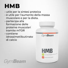 Carica l'immagine nel visualizzatore di Gallery, GymBeam Integratore di HMB, Metabolito Attivo dell'Amminoacido Essenziale Leucina, Utile per la Sintesi Proteica, Integr