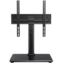 Carica l&#39;immagine nel visualizzatore di Gallery, PERLEGEAR Supporto TV da Tavolo Girevole per TV da 24-60 Pollici Fino a 40 kg, Universale Supporto TV da Tavolo Regolabile in Altezza, Piedistallo TV con Base in Vetro Temperato Max VESA 400x400mm