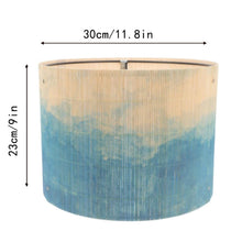 Carica l'immagine nel visualizzatore di Gallery, Paralume Bambù 30 cm – Vintage Tamburo Aquarelle Blu E27