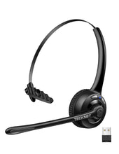 Carica l'immagine nel visualizzatore di Gallery, TECKNET Auricolare Bluetooth &amp; Dongle USB, cuffie wireless ad orecchio con microfono a cancellazione di rumore, auricola