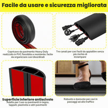 Carica l'immagine nel visualizzatore di Gallery, Adiwo Protezioni per Cavi a Pavimento, 2M Canalina Passacavi a Pavimento con 3 Canali del Cavo, Passacavo in Gomma Calpe