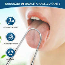 Carica l'immagine nel visualizzatore di Gallery, Brencco Pulisci Lingua 2 pezzi di Nettalingua in acciaio inox, spazzola per lingua per la pulizia della bocca, riciclabi
