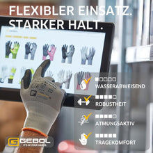 Carica l'immagine nel visualizzatore di Gallery, Gebol Multi Flex Touch, 1 paio di guanti da lavoro per uomo e donna con funzione touch screen e gommini in nitrile per u