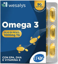 Carica l'immagine nel visualizzatore di Gallery, Omega 3 IFOS 5 Stelle Certificato, 90 capsule in Blister da 1000mg in forma Trigliceride, Senza Retrogusto. Olio di pesc