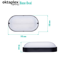 Carica l'immagine nel visualizzatore di Gallery, Oktaplex lighting, Base Oval, Plafoniera LED Ovale, Nera 9 W, Lampada a Muro 800 lm 4000 K Bianco Neutro, Lampada Soffit