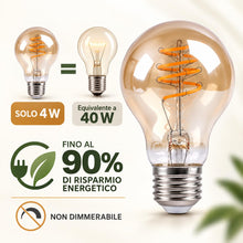 Carica l'immagine nel visualizzatore di Gallery, Voltix 6 Pezzi Lampadine LED Filamento A60 E27 4W 2700K