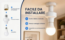 Carica l'immagine nel visualizzatore di Gallery, QIACHIP Portalampada E27 con Telecomando, Adattatore Lampadina Senza Fili