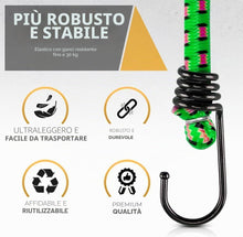 Carica l'immagine nel visualizzatore di Gallery, HAYATEC set da 12 Espansore con gancio Tenditore in gomma con gancio Elastico tenditore bagagli Corda tenditrice Cinghie