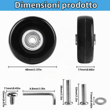 Carica l'immagine nel visualizzatore di Gallery, 4 PezziRuote di Ricambio per Valigie, Ruote per Valigia