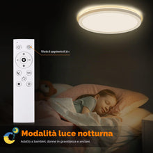 Carica l'immagine nel visualizzatore di Gallery, LEZOE Plafoniera LED Soffitto Dimmerabile con Telecomando, 18W 1800LM Lampada da Soffitto 3000K-6500K Plafoniera Bagno 2