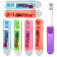 Carica l'immagine nel visualizzatore di Gallery, 6 Pezzi Spazzolino e Dentifricio da Viaggio, Spazzolino da Viaggio Kit Spazzolino da Denti Pieghevole per Bambini Adulti