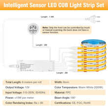 Carica l'immagine nel visualizzatore di Gallery, AXFEE COB LED Strip, 6 Rotoli 1M Paralleli di Striscia LED, Accorciabile