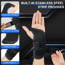 Carica l'immagine nel visualizzatore di Gallery, Tutore Polso Destro con 3 Stecche, Traspirante Polsiera Ortopedica Regolabile, Tutore Tunnel Carpale in Metallo, per Dol