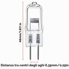 Carica l'immagine nel visualizzatore di Gallery, Lampadine alogene G6.35, lampadina 24 V 250 W Lampadina a capsula trasparente a 2 pin, lampadine dimmerabili a luce bian
