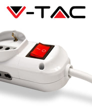 Carica l'immagine nel visualizzatore di Gallery, V-TAC Multipresa Elettrica 9 PRESE con Interruttore e Cavo 1,5mt - 6 Prese Laterali 10/16A Bipasso e 3 Frontali 10/16A B