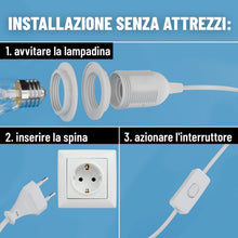 Carica l'immagine nel visualizzatore di Gallery, greate Portalampada E27 con interruttore e cavo bianco 5 metri