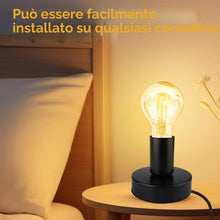 Carica l'immagine nel visualizzatore di Gallery, 2 Pezzi Lampada da Comodino Retro con Interruttore a Cavo, Attacco E27, Lampada da Tavolo Vintage, Portalampada E27, Sup