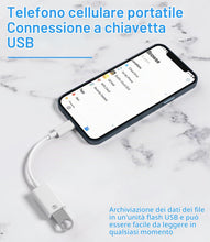 Carica l'immagine nel visualizzatore di Gallery, Adattatore USB per iPhone 14 Pro per Lightning a USB-A femmina sdoppiatore OTG 3.0 cavo chiavetta esterna lettore card p