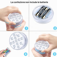 Carica l'immagine nel visualizzatore di Gallery, Luce LED Sommergibili con Telecomando RGB - Luci Piscina Impermeabili 16 Colori per Acquario, Stagno, Vasca da Bagno, Gi