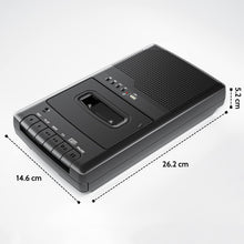 Carica l'immagine nel visualizzatore di Gallery, Reproductor Cassette Portatile Lettore Cassette Audio Registratore di Nastri Digitalizza su USB con Maniglia, Cuffie, Microfono, Altoparlante